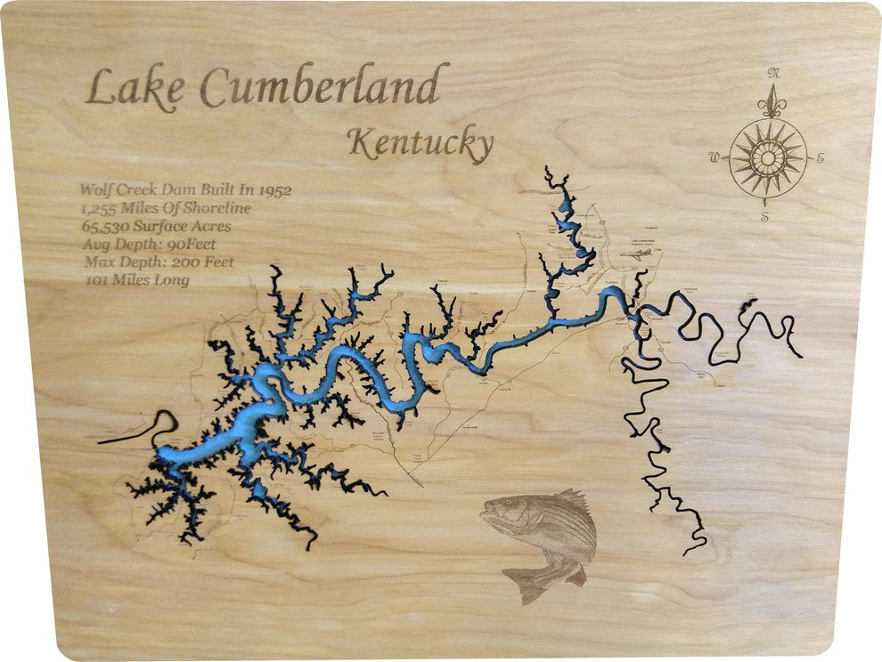 Lake Cumberland, Kentucky-Wood Lake Map, Small Standout