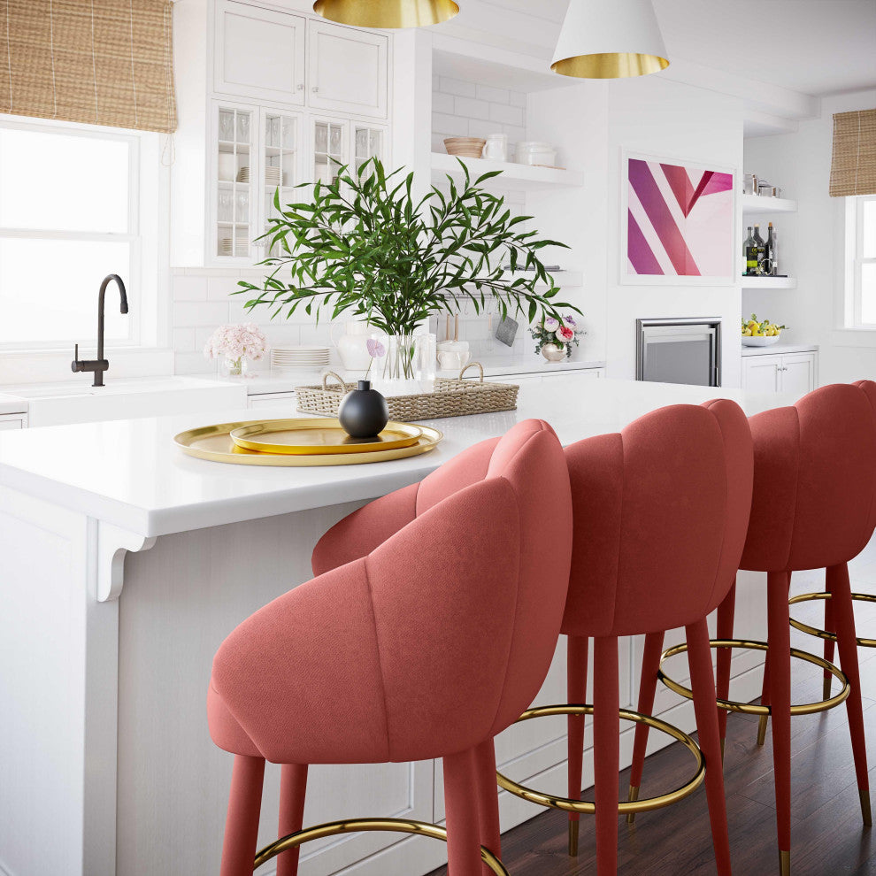 Myla Salmon Swivel Counter Stool - Salmon