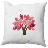 Printed Quilt Tree Accent Pillow, Fuschia, 18"x18"