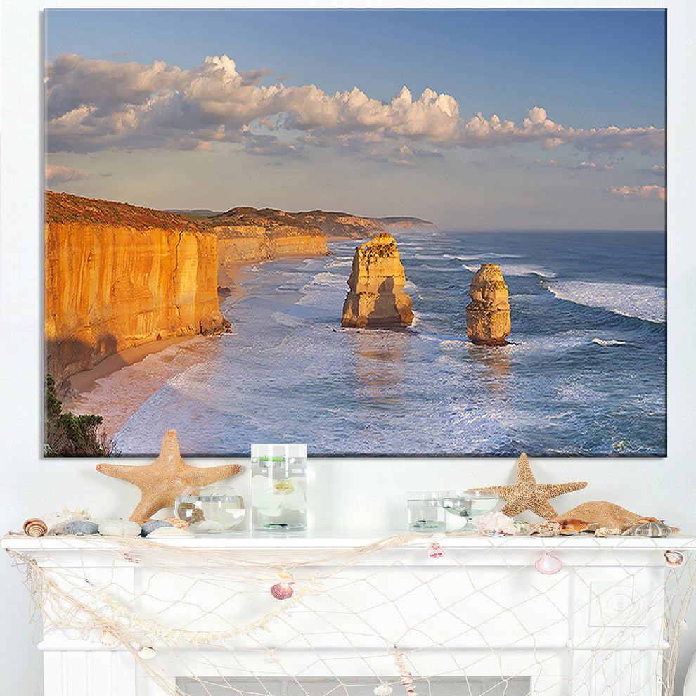 "Twelve Apostles on Ocean Road" Seashore Wall Art, 60"x28", 1 Panel
