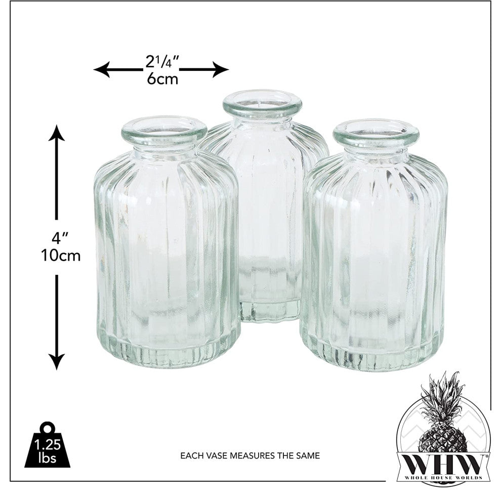 Ribbed Mini Bottle Vases