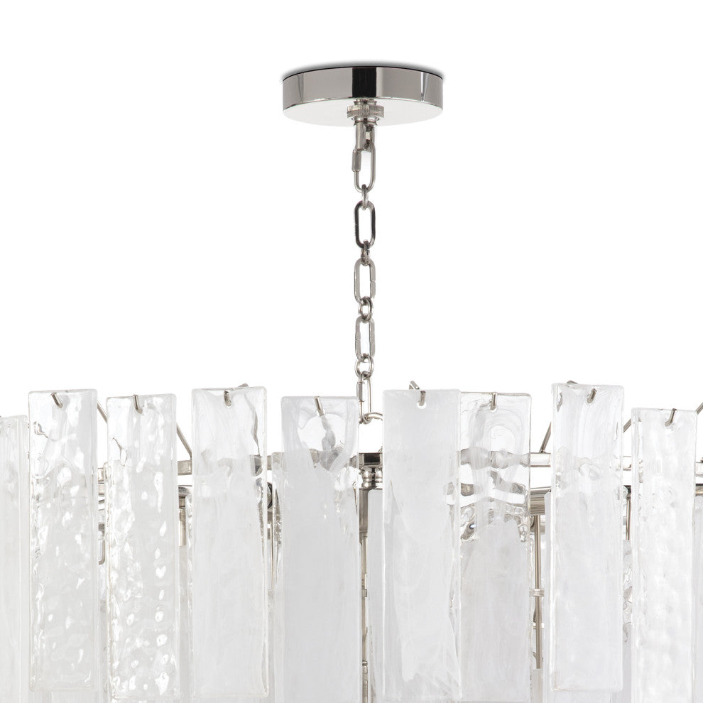 Glacier Chandelier Large, Polished Nickel