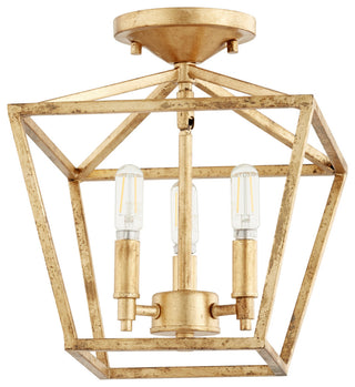 Quorum 304-10-74 Three Light Dual Mount, Gold Leaf Finish