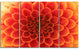 Orange Abstract Flower Petals, Floral Canvas Art Print, 48"x28", 4 Panels