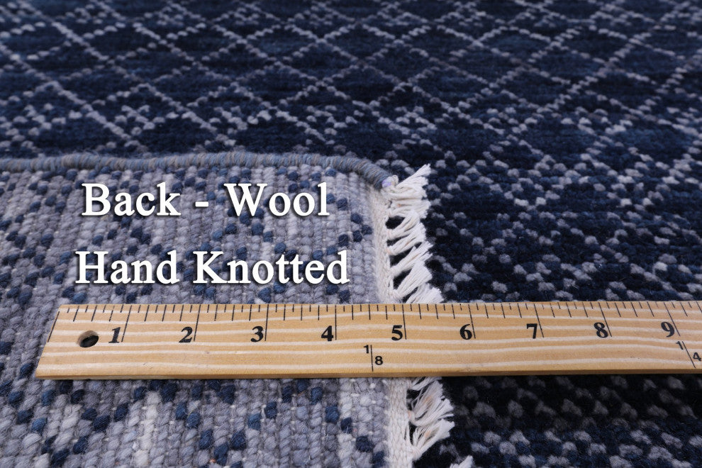 8' 1" X 9' 10" Savannah Grass Hand Knotted Wool Rug Q9214