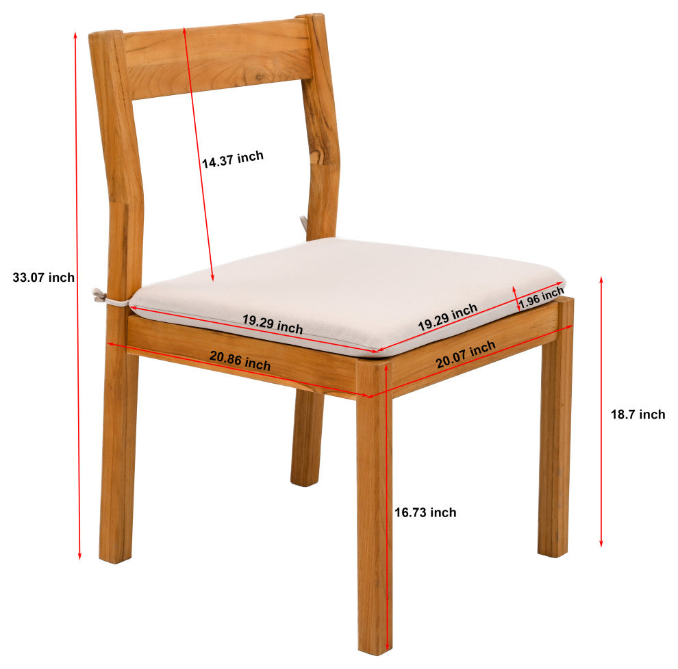 Safavieh Couture Indoor-Outdoor Mayaguana Teak Dining Chair, Natural/White