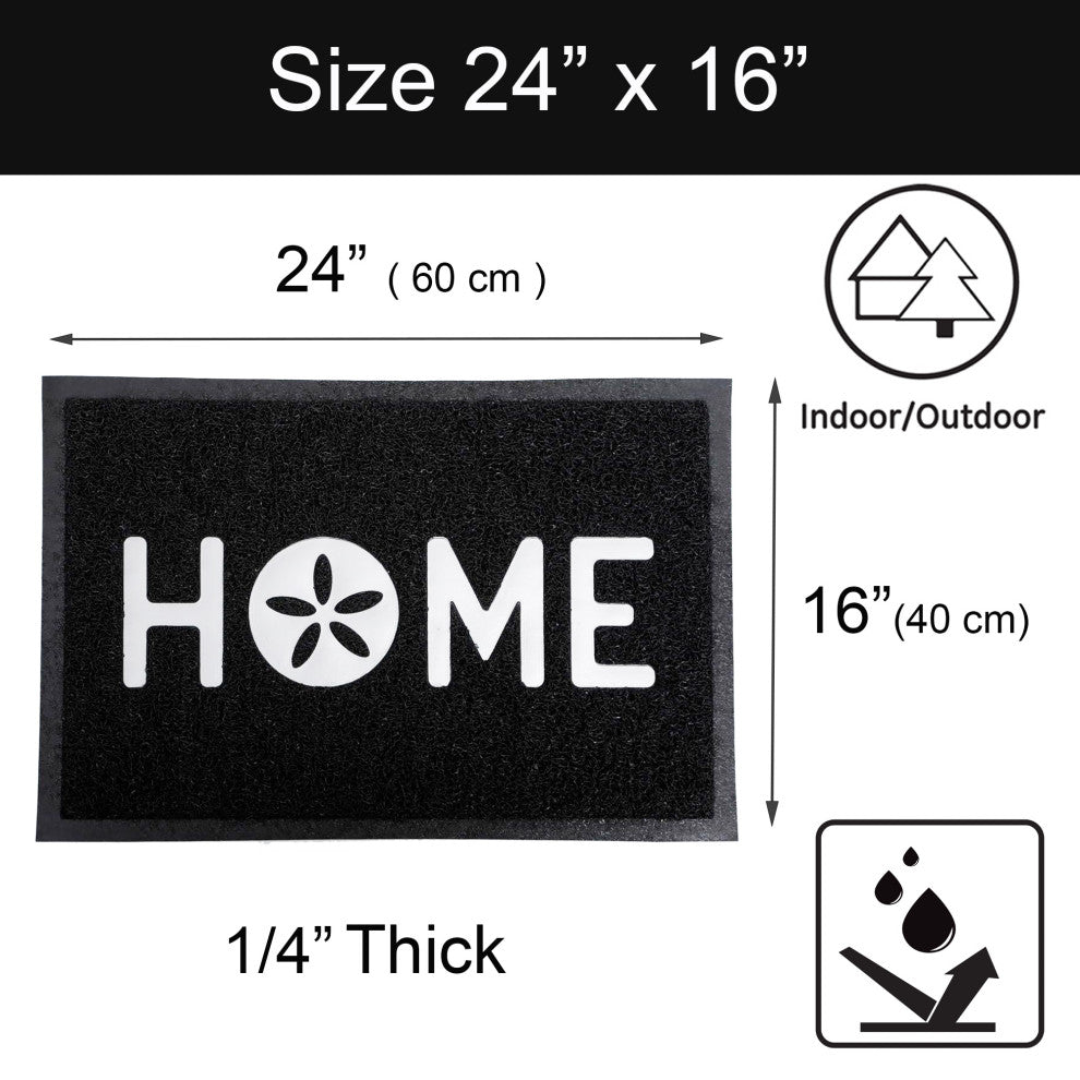 Outdoor Door Mat Home PVC 24"�x16"� Black