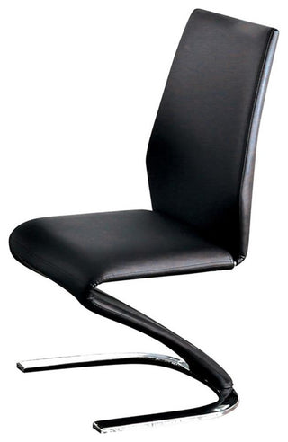 Furniture of America Verdell Faux Leather Dining Chair in Black (Set of 2)