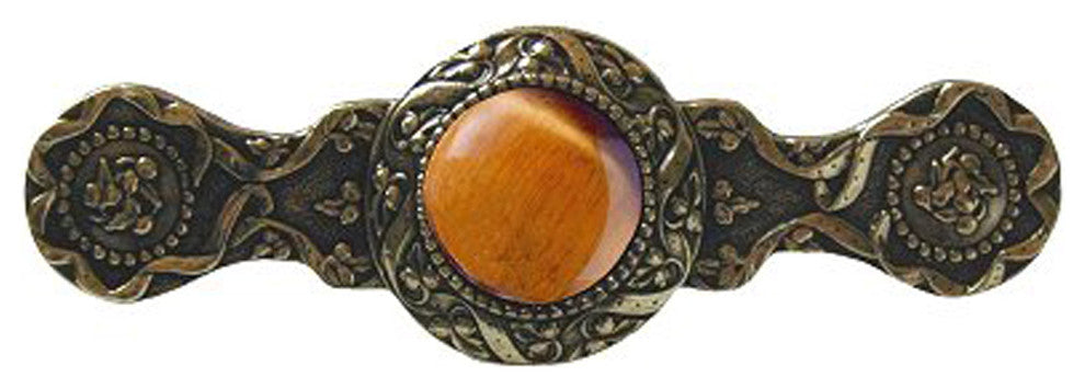 Victorian Jewel Pull Brite Brass/Tiger Eye