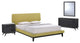 Bethany 4 Piece Queen Bedroom Set, Black Green