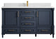 Aberdeen 60 Single Bathroom Vanity in Hale Navy Blue  1.5" Empira Quartz