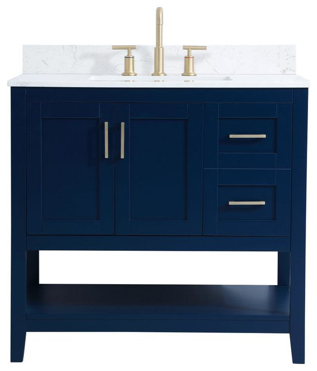 Elegant Decor Aubrey Bathroom Vanity Blue