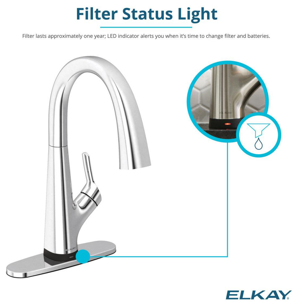Avado Single Hole 2-in-1 Kitchen Faucet with Filtered Drinking Water, Chrome