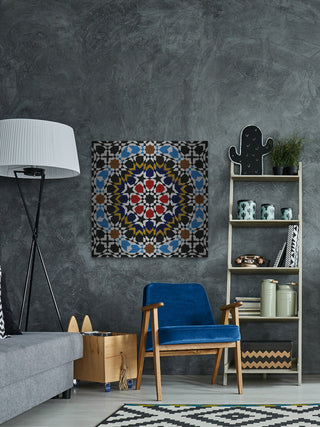 "Prismatic Origins" Painting Print, Brushed Aluminum, 18"x18"