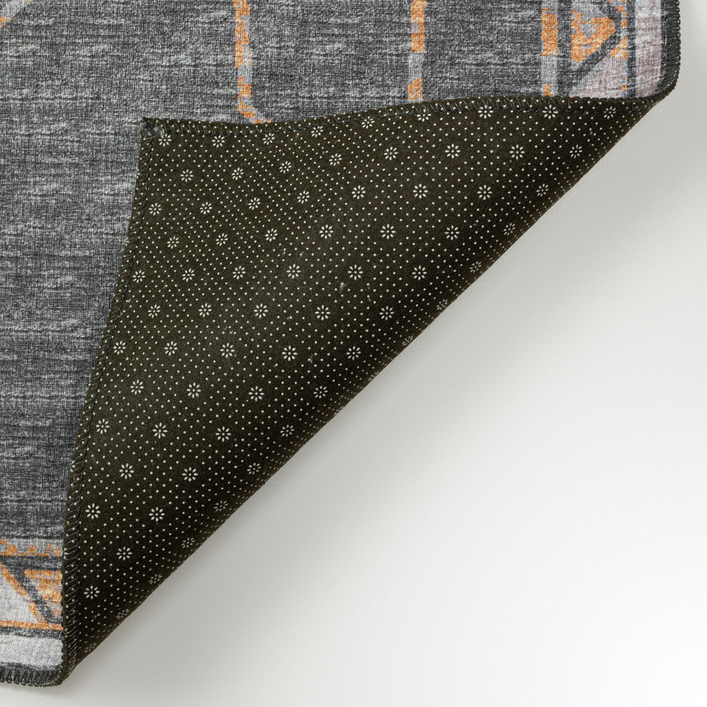 Indoor/Outdoor Sedona SN16 Charcoal Machine Washable 8' x 10' Rug