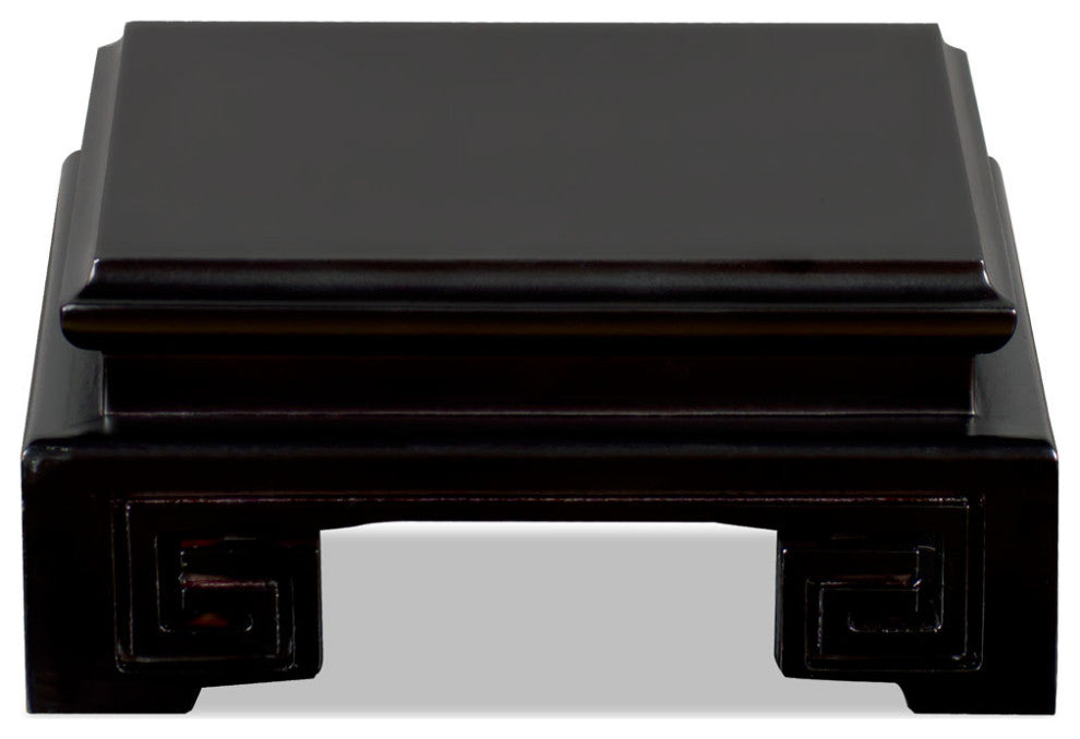 4.5 in Square Wooden Asian Display Stand, Black