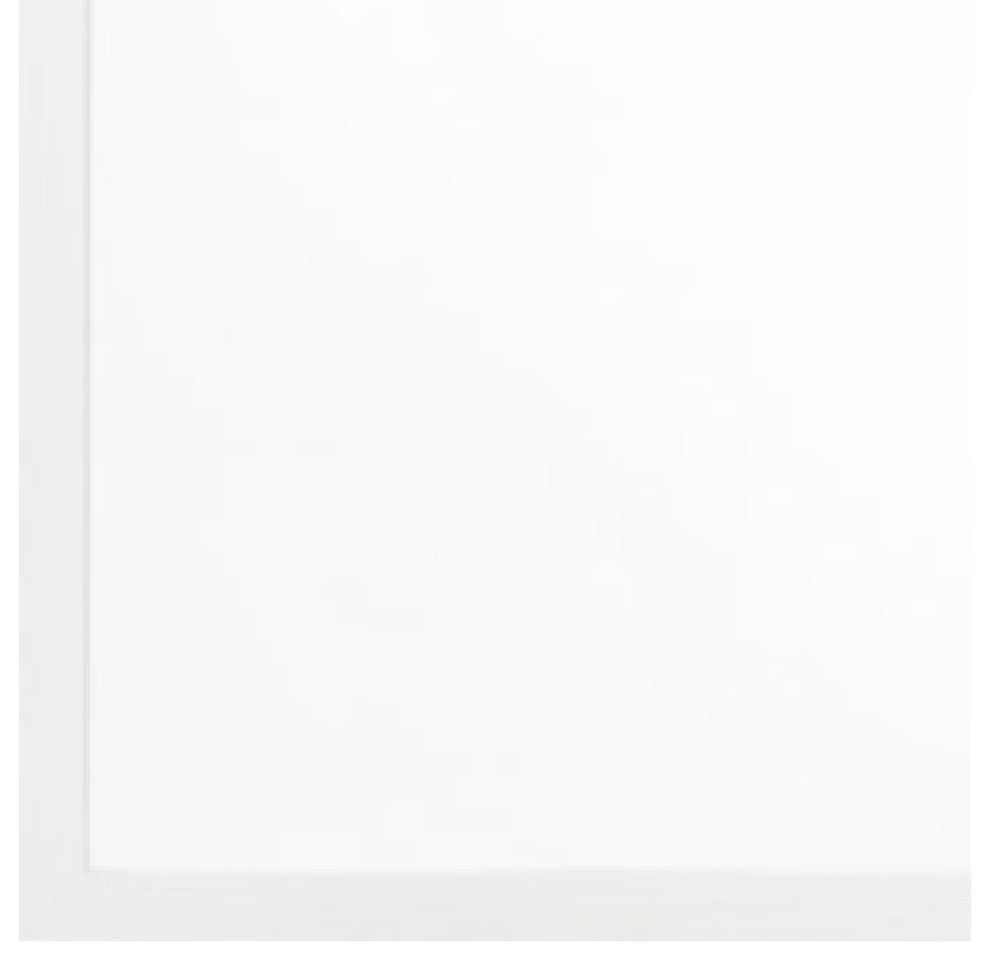 Benzara BM275059 40" Wall Mirror, Sleek Square Wood Frame, White