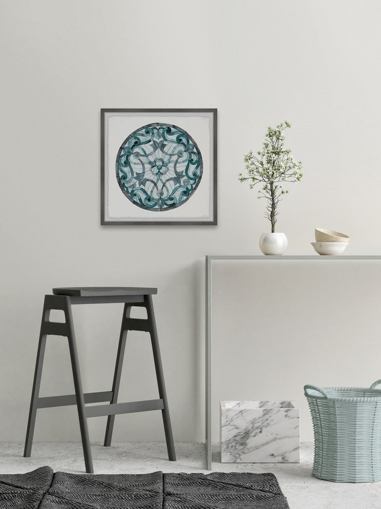 "Blue Lilies" Framed Painting Print, 18"x18"