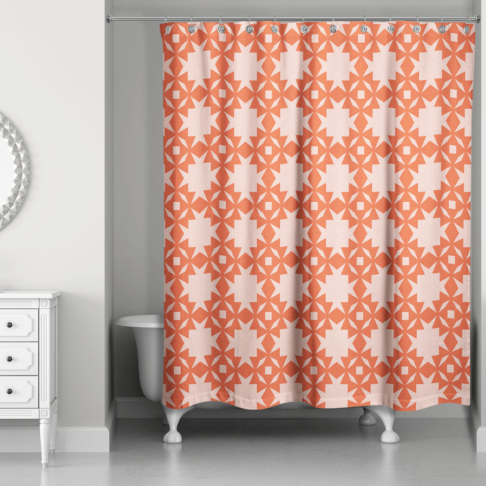 Folk Southwestern Pattern in Red Shower Curtain