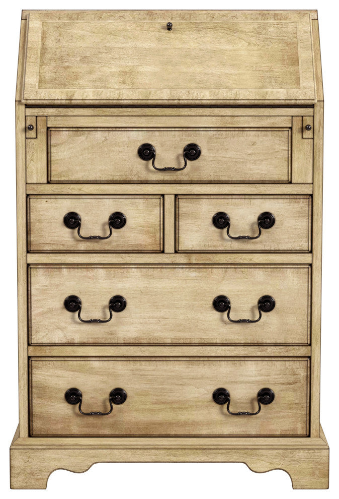 Danforth 5-Drawer Secretary, Antique Beige