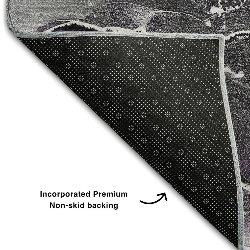 Premium Machine Washable Mayfield AMF503 Purple 9' x 12' Rug