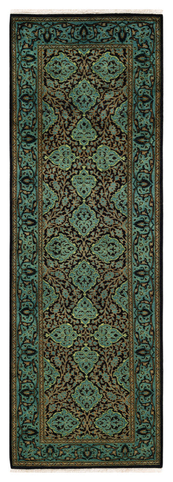 Mogul, One-of-a-Kind Hand-Knotted Area Rug Black, 2'6"x7'9"