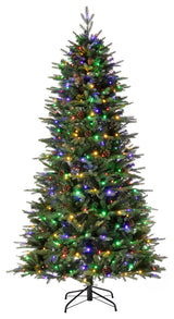 7' Pre-Lit Green Fir Artificial Christmas Tree With Lights