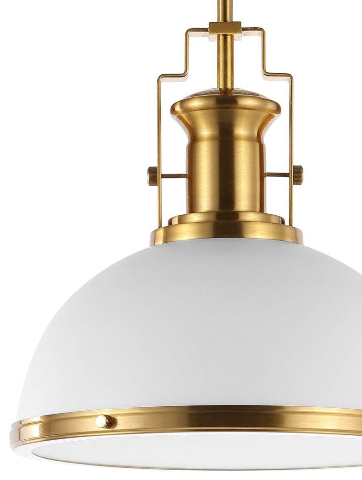 Stella Moravian Star Metal/Glass LED Flush Mount, Brass Gold/White, 13" Width