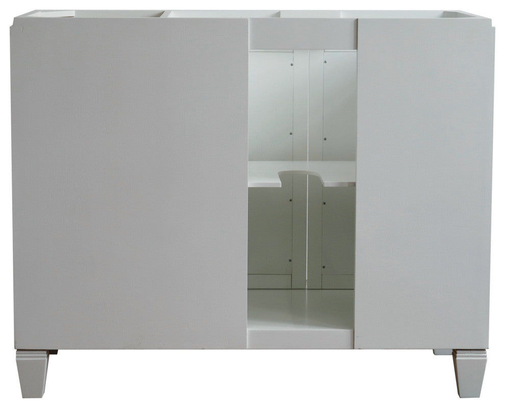 43" Single Vanity, White Finish With Black Galaxy