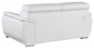 2-Piece Indoor White Genuine Leather Five Person Seating Set