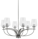 Cavella 6-Light Chandelier, Graphite, 5" Clear Bubble Glass