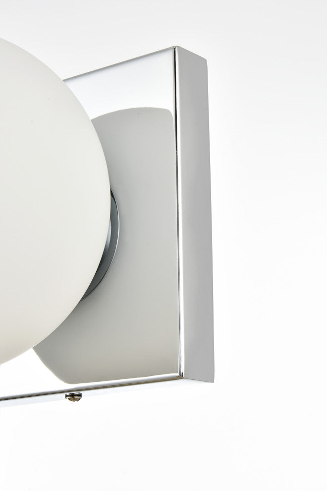 2 Light Chrome And Frosted White Bath Sconce