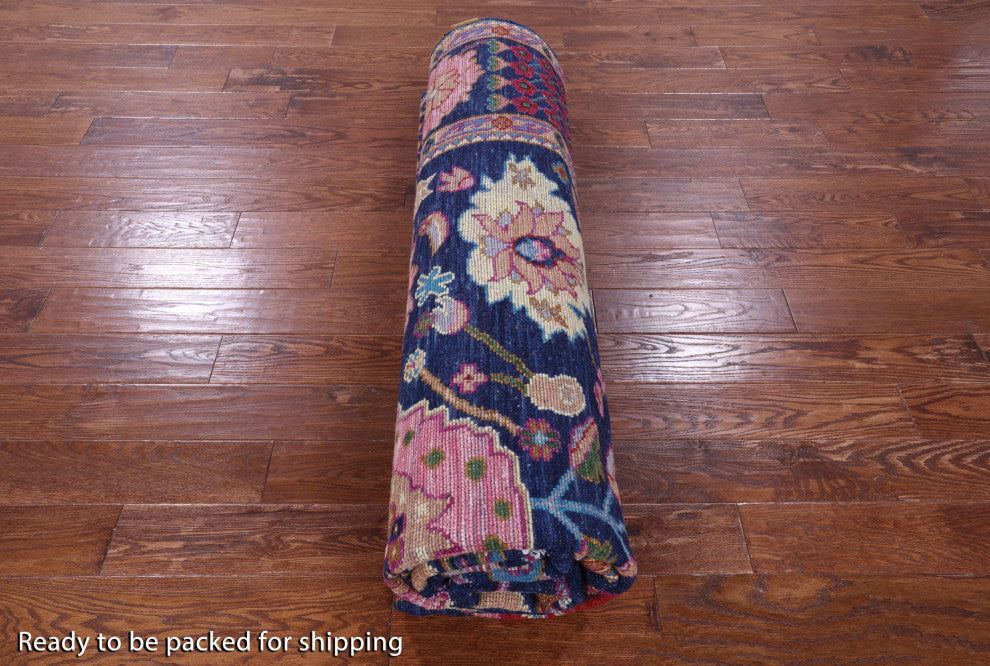 Hand-Knotted Turkish Oushak Wool Rug 9' 2" X 11' 10" - Q15420
