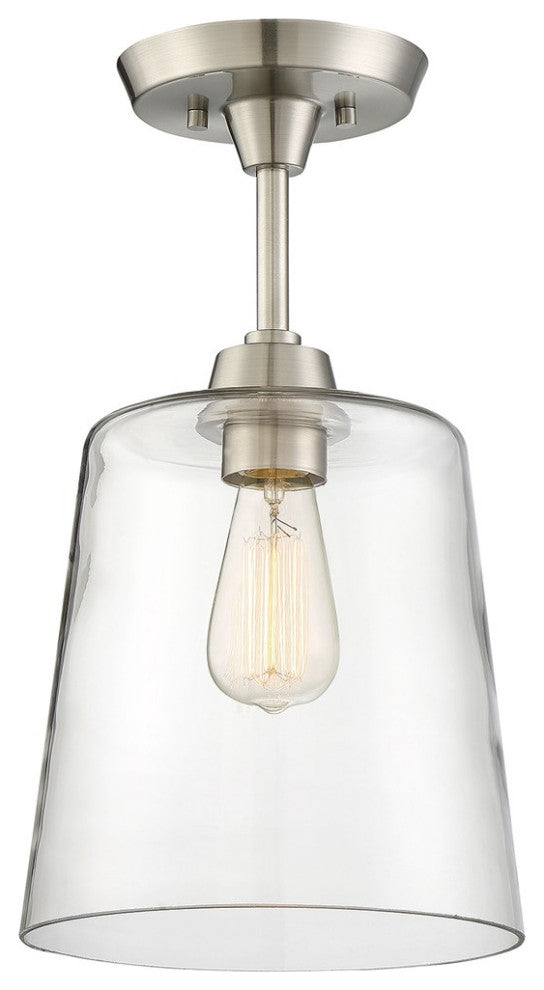 Savoy House Meridian 1 Light Semi-Flush Brushed Nickel