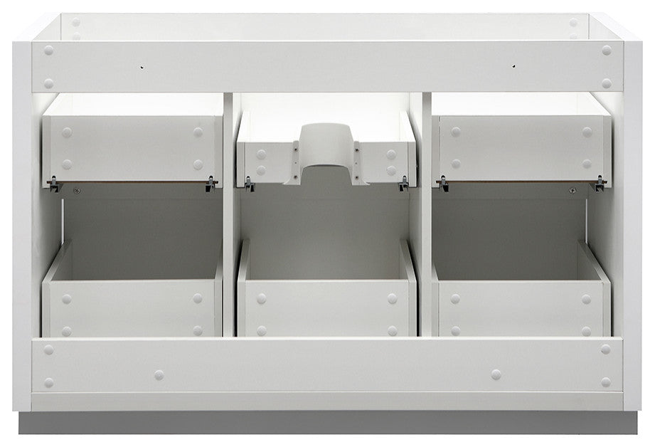 Valencia Free Standing Double Sink Bathroom Cabinet, Glossy White, 48"