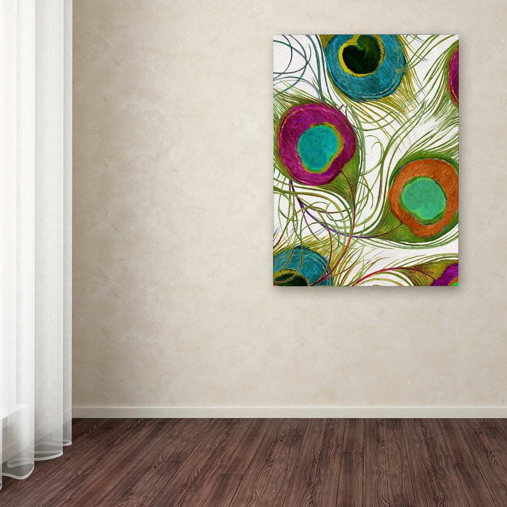 Color Bakery 'Peacock Feathers II' Canvas Art, 24"x32"