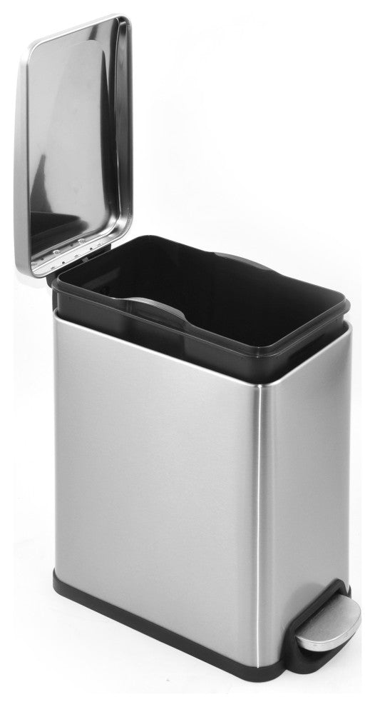 2.6 Gal Fingerprint Free Stainless Steel Slim Rectangular Step-on Trash Can