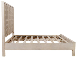 Sarah Eastern King Sized Solid Wood Bed in Brushed Ivory