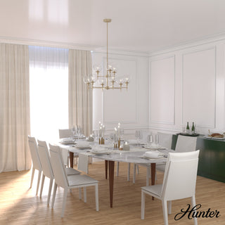 Xidane Alturas Gold, Clear Glass 9-Light 2 Tier Chandelier