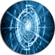 Fractal 3D Deep Blue Spiral, Abstract Art Round Wall Art, 23"