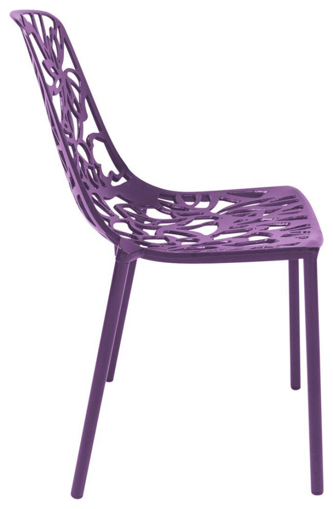 LeisureMod DC23PU4 Modern Devon Aluminum Chair, Set of 4