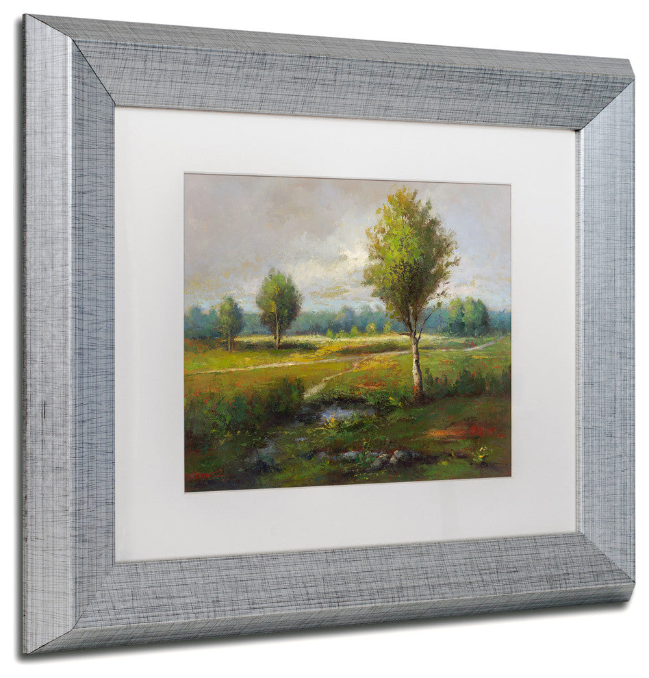 Daniel Moises 'Lonely Tree' Framed Art, Silver Frame, 11"x14", White Matte