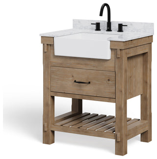 Bosque Bath Vanity, Weathered Fir, 30", Single Sink, Farmhouse, Freestanding