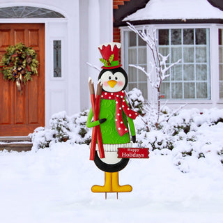 36"H Metal Penguin Yardstake or Standing Decor or Wall Decor