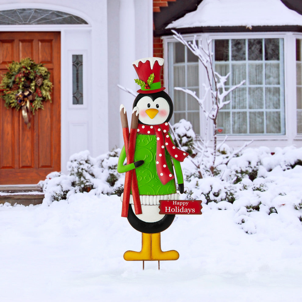 36"H Metal Penguin Yardstake or Standing Decor or Wall Decor
