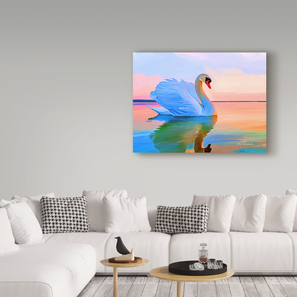 "White Swan" by Ata Alishahi, Canvas Art, 24"x18"