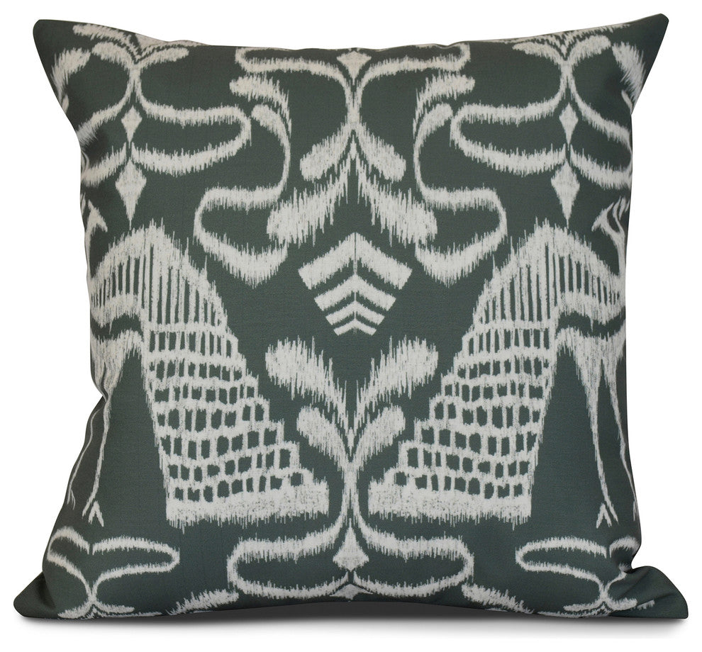 16x16", Crown, Animal Print Pillow, Gray