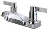 Kingston 4" Centerset Bathroom Faucet w/Plastic Pop-Up, Polished Chrome