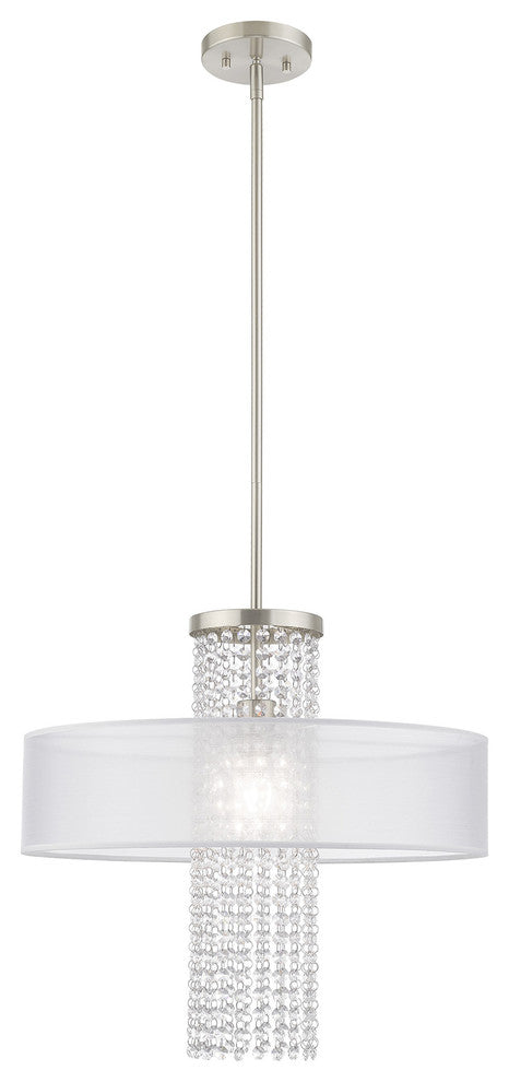 Livex Lighting Brushed Nickel 1-Light Pendant Chandelier