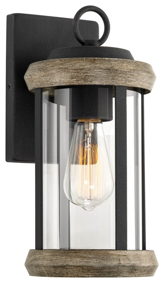 Kira Home Dorsey 12" Rustic Outdoor Weather Resistant Wall Sconce, Cylinder